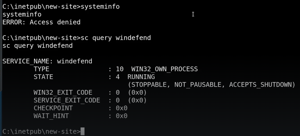Denied Systeminfo