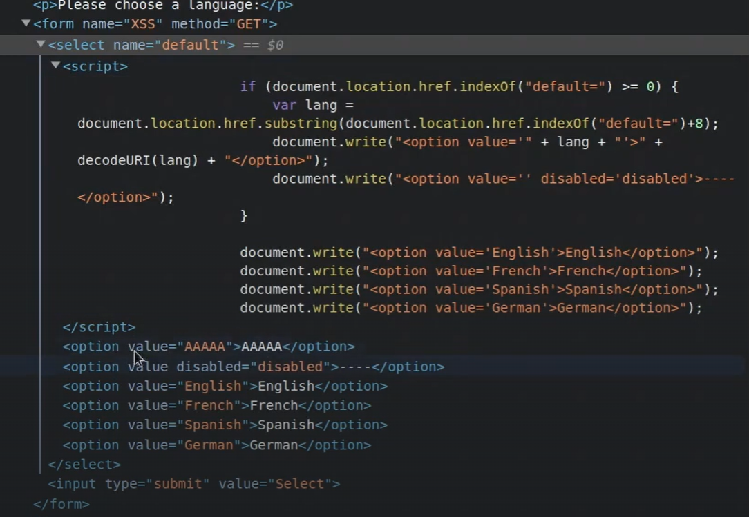 XSS DOM Example 3